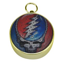 Grateful Dead Logo Gold Compasses by Sudhe