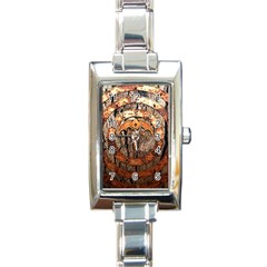 Queensryche Heavy Metal Hard Rock Bands Logo On Wood Rectangle Italian Charm Watch by Sudhe