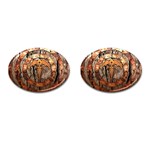 Queensryche Heavy Metal Hard Rock Bands Logo On Wood Cufflinks (Oval) Front(Pair)