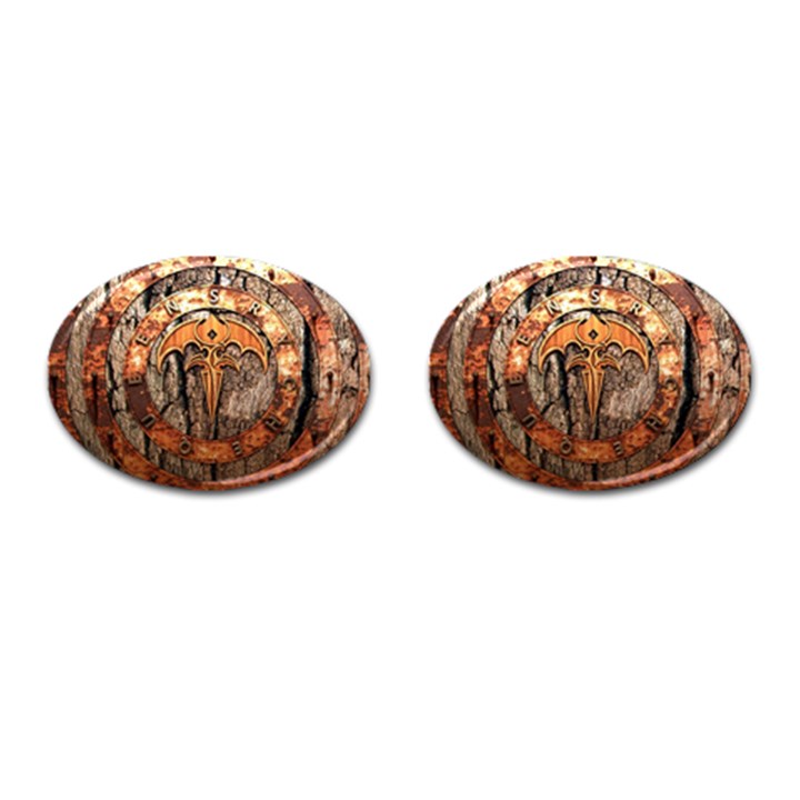 Queensryche Heavy Metal Hard Rock Bands Logo On Wood Cufflinks (Oval)