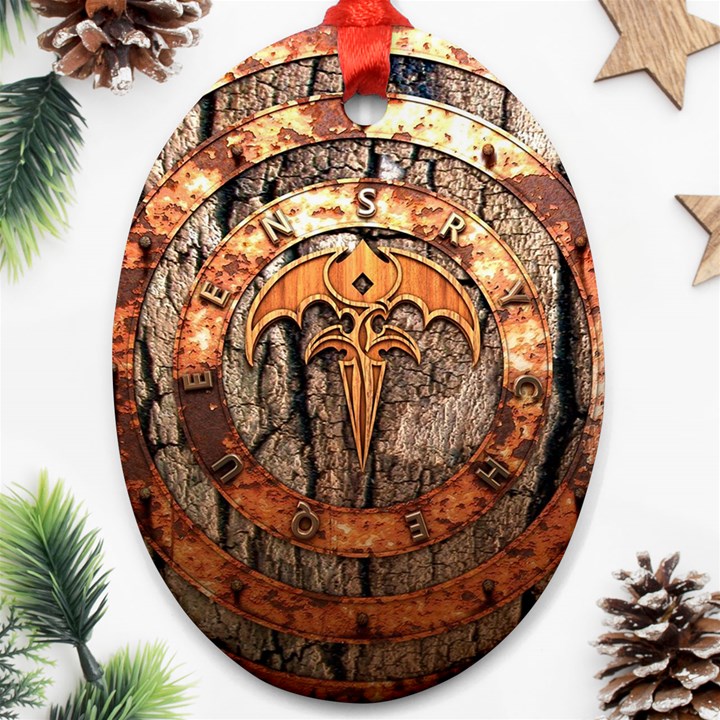 Queensryche Heavy Metal Hard Rock Bands Logo On Wood Oval Ornament (Two Sides)