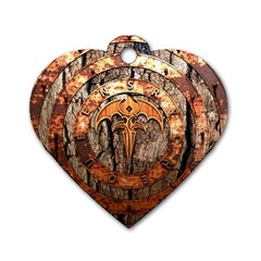 Queensryche Heavy Metal Hard Rock Bands Logo On Wood Dog Tag Heart (two Sides) by Sudhe