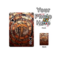 Queensryche Heavy Metal Hard Rock Bands Logo On Wood Playing Cards 54 (mini) by Sudhe