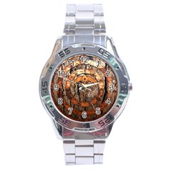 Queensryche Heavy Metal Hard Rock Bands Logo On Wood Stainless Steel Analogue Watch by Sudhe