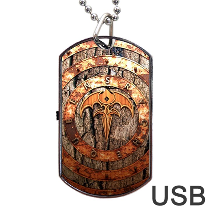 Queensryche Heavy Metal Hard Rock Bands Logo On Wood Dog Tag USB Flash (Two Sides)