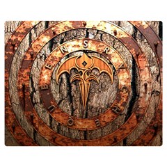 Queensryche Heavy Metal Hard Rock Bands Logo On Wood Double Sided Flano Blanket (medium)  by Sudhe