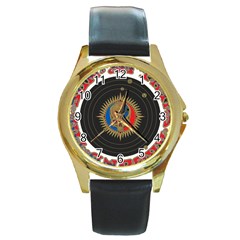 The Grateful Dead Round Gold Metal Watch