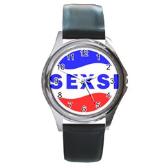 Sexsi Sexy Logo Round Metal Watch by Sudhe