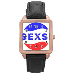 Sexsi Sexy Logo Rose Gold Leather Watch  by Sudhe