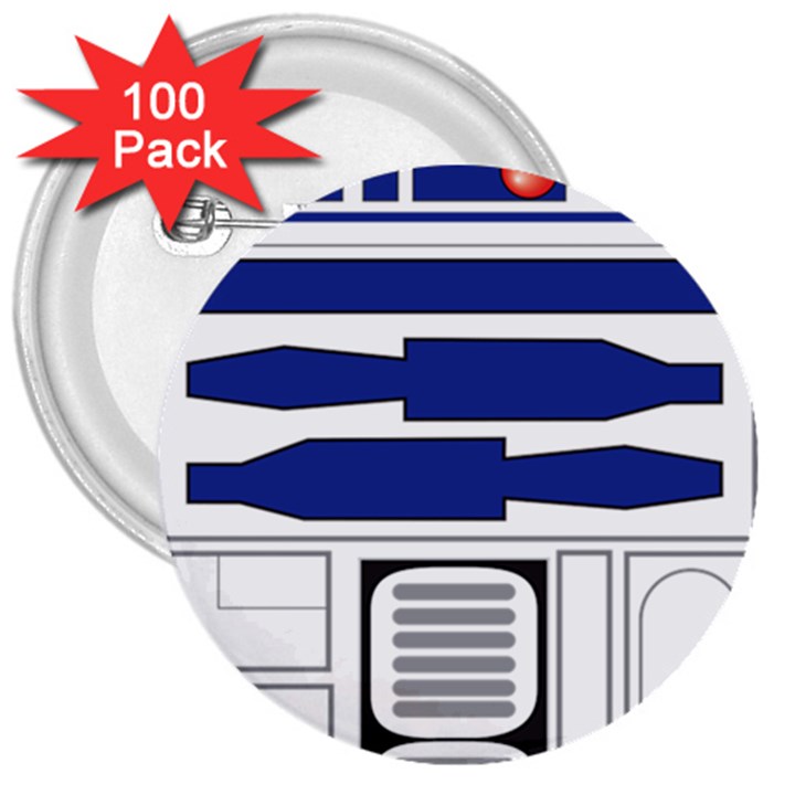 R2 Series Astromech Droid 3  Buttons (100 pack) 