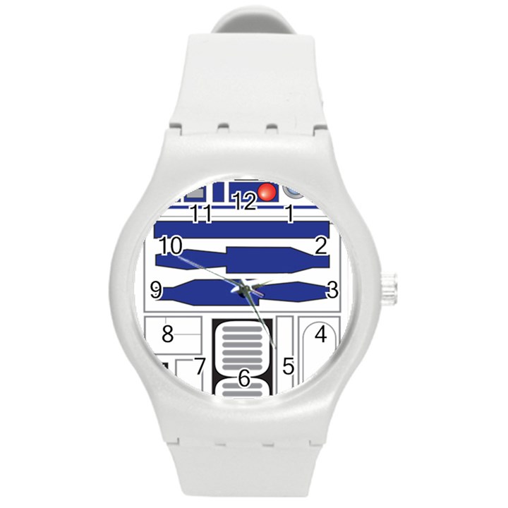 R2 Series Astromech Droid Round Plastic Sport Watch (M)