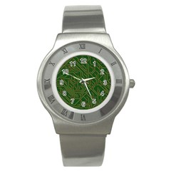 Circuit Board Electronics Draft Stainless Steel Watch by Pakrebo