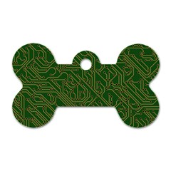 Circuit Board Electronics Draft Dog Tag Bone (two Sides) by Pakrebo