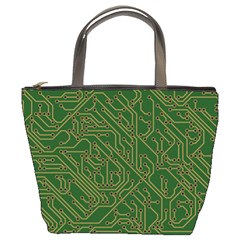 Circuit Board Electronics Draft Bucket Bag by Pakrebo