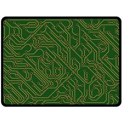 Circuit Board Electronics Draft Double Sided Fleece Blanket (large)  by Pakrebo