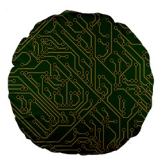 Circuit Board Electronics Draft Large 18  Premium Flano Round Cushions by Pakrebo