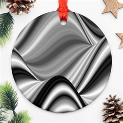 Waves Black And White Modern Ornament (round) by Pakrebo