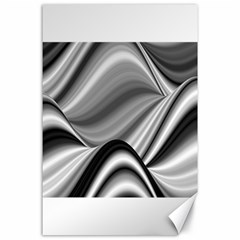 Waves Black And White Modern Canvas 24  X 36  by Pakrebo