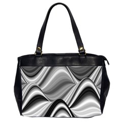 Waves Black And White Modern Oversize Office Handbag (2 Sides) by Pakrebo