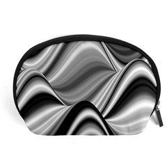 Waves Black And White Modern Accessory Pouch (large) by Pakrebo