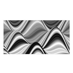 Waves Black And White Modern Satin Shawl by Pakrebo