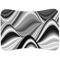 Waves Black And White Modern Velour Seat Head Rest Cushion by Pakrebo