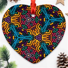 Grubby Colors Kaleidoscope Pattern Ornament (heart) by Pakrebo