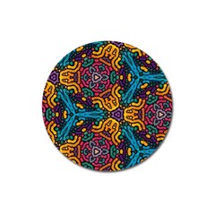 Grubby Colors Kaleidoscope Pattern Magnet 3  (round) by Pakrebo