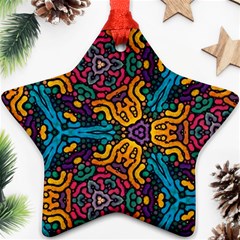 Grubby Colors Kaleidoscope Pattern Star Ornament (two Sides) by Pakrebo