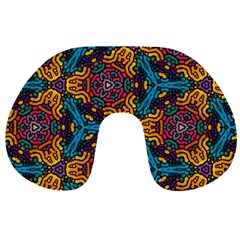 Grubby Colors Kaleidoscope Pattern Travel Neck Pillows by Pakrebo