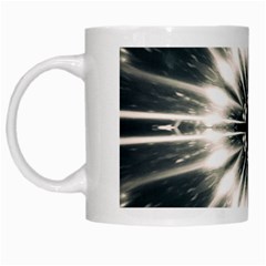 Abstract Fractal Pattern Lines White Mugs by Pakrebo