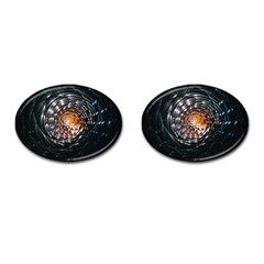 Abstract Fractal Pattern Galaxy Cufflinks (oval) by Pakrebo