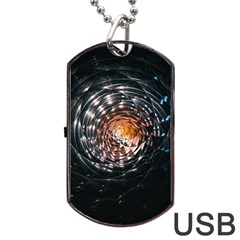 Abstract Fractal Pattern Galaxy Dog Tag Usb Flash (two Sides) by Pakrebo