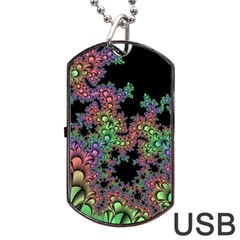 Fractal Art Digital Art Artwork Dog Tag Usb Flash (one Side) by Pakrebo