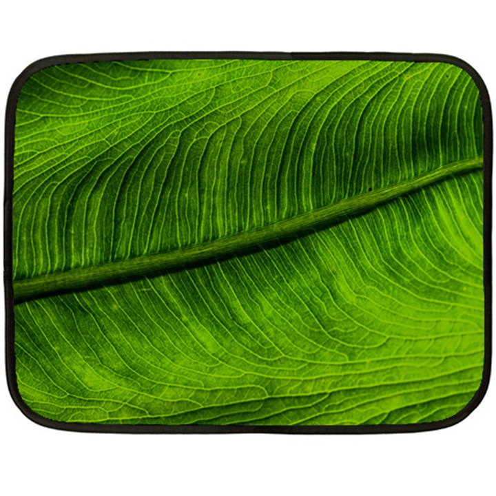 Green Leaf Plant Freshness Color Double Sided Fleece Blanket (Mini) 