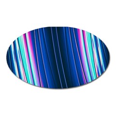 Abstract Fractal Pattern Lines Oval Magnet by Pakrebo