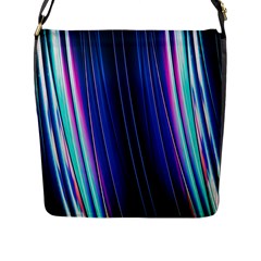 Abstract Fractal Pattern Lines Flap Closure Messenger Bag (l) by Pakrebo