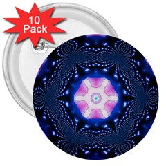 Abstract Fractal Pattern Colorful 3  Buttons (10 Pack)  by Pakrebo