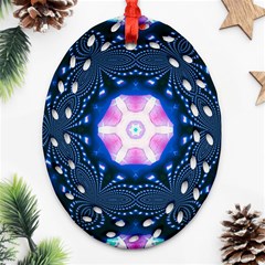 Abstract Fractal Pattern Colorful Oval Filigree Ornament (two Sides) by Pakrebo