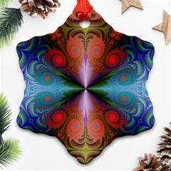 Fractal Fractal Background Design Snowflake Ornament (two Sides) by Pakrebo