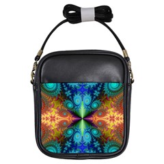 Fractal Fractal Background Design Girls Sling Bag by Pakrebo