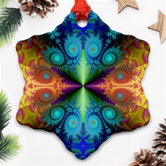 Fractal Fractal Background Design Snowflake Ornament (two Sides) by Pakrebo