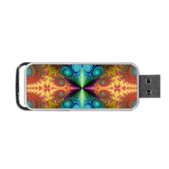 Fractal Fractal Background Design Portable Usb Flash (one Side) by Pakrebo