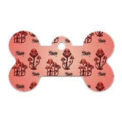 Funny Mushroom Pattern Dog Tag Bone (two Sides) by FantasyWorld7