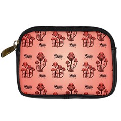 Funny Mushroom Pattern Digital Camera Leather Case by FantasyWorld7