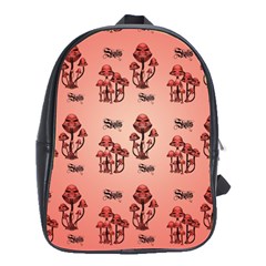 Funny Mushroom Pattern School Bag (large) by FantasyWorld7