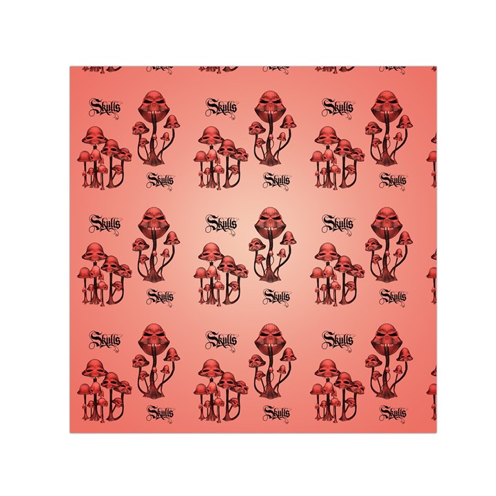 Funny Mushroom Pattern Small Satin Scarf (Square)