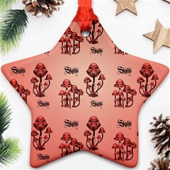 Funny Mushroom Pattern Ornament (star) by FantasyWorld7