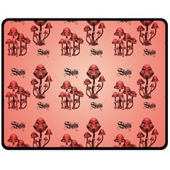 Funny Mushroom Pattern Fleece Blanket (medium)  by FantasyWorld7