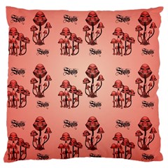 Funny Mushroom Pattern Large Cushion Case (two Sides) by FantasyWorld7